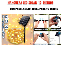 MANGUERA LED CALIDA 10 METROS SOLAR