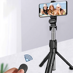 Batón selfie stick plegable ajustable con tripie y bluetooth para celular / stand ZPG-6535