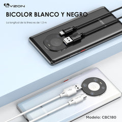 CDMX-Cable Salida Tipo C Cargador Rápido CBC180