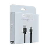 1HORA Cable Con Entrada Tipo C De 2 Metros Para Carga 2.1A CAB243