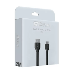 1HORA Cable Con Entrada Tipo C De 2 Metros Para Carga 2.1A CAB243