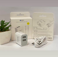 Cargador 12W con 2 puertos USB y cable USB-A a USB-C - WCA-003