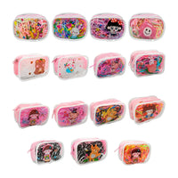 Bolsa pequeña de plástico con ligas multicolor, variedad de diseños / r1237 / ligas en bolsita / wol40q01