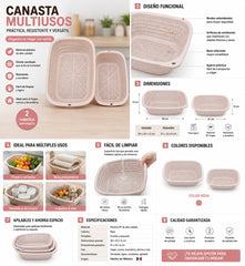 CANASTA MULTI USOS ESCURRIDORA GRANDE FXLSL001