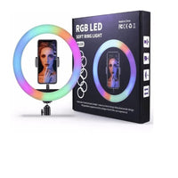 Aro de luz rgb 26cm con soporte para celular - MJ26 - Mishop Mexico