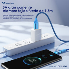 Cable USB Tipo C De Alta Velocidad CBTP60W - Mishop Mexico