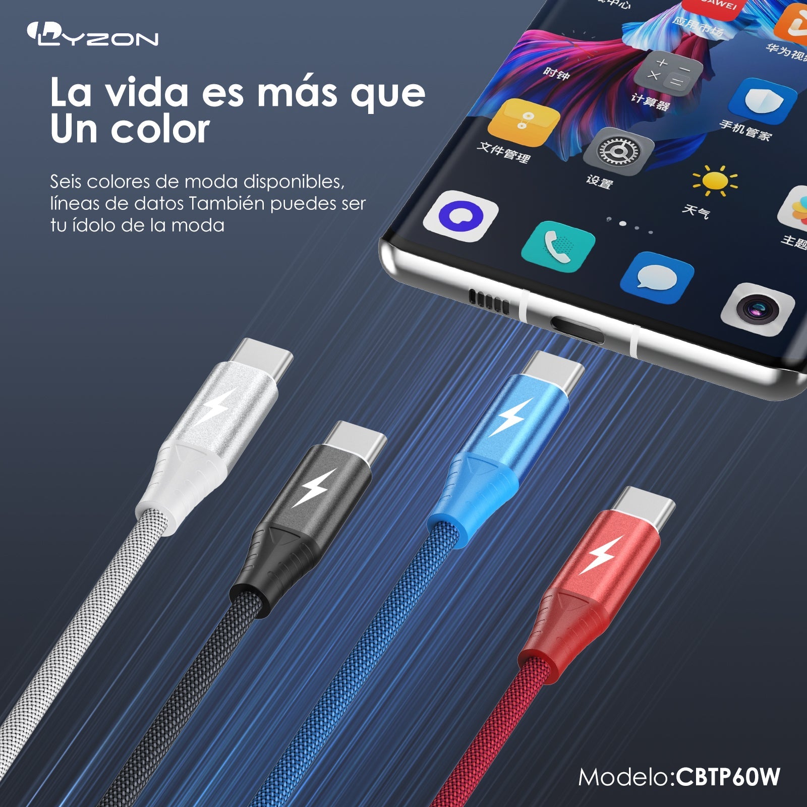 Cable USB Tipo C De Alta Velocidad CBTP60W - Mishop Mexico