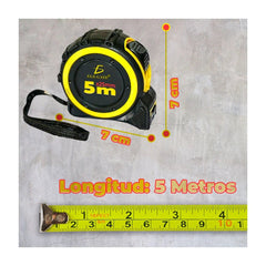 Cinta métrica magnética de 5m con escala doble cara y gancho true zero - herm.24.5m - Mishop Mexico