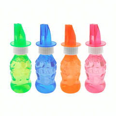 Frasco en forma de refresco con silbato y jabón para hacer burbujas, variedad - Mishop Mexico