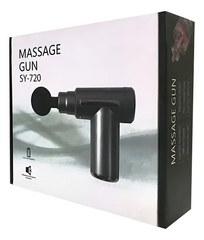 Pistola Masajeadora Portátil con cuatro cabezales 720-black