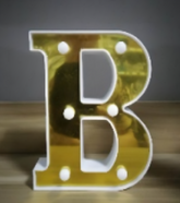 Lámparas de letras doradas y blancas con pegatina grande - 17134