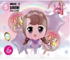 Set de globos de aluminio personaje femenino chibi - 809-75-143