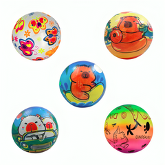 Pelota desinflada multicolor de látex con estampado, variedad de diseños / g-920-30 / 90849 / y-010-41