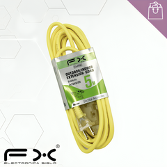 Extensión eléctrica amarilla de 5 metros con 3 contactos FX EX-405M