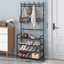 Organizador multifuncional rack con 4 niveles y perchero 60x28x154cm - Mishop Mexico