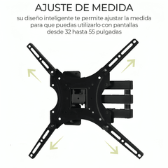 Soporte metálico movible de brazo para pantalla de 32 a 55 pulgadas, soporta máximo 27kg / hold.56 - Mishop Mexico