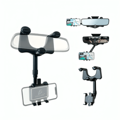 Soporte universal de celular con brazo sujetador para espejo retrovisor, ajustable y rotable hasta en 90 grados / hold.72 - Mishop Mexico