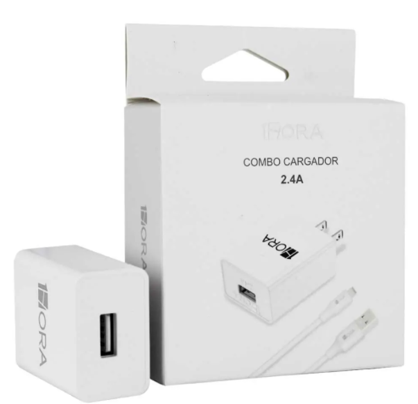 1HORA Combo Cargador Iphone 1M 2.4A GAR143 Imagen principal del producto