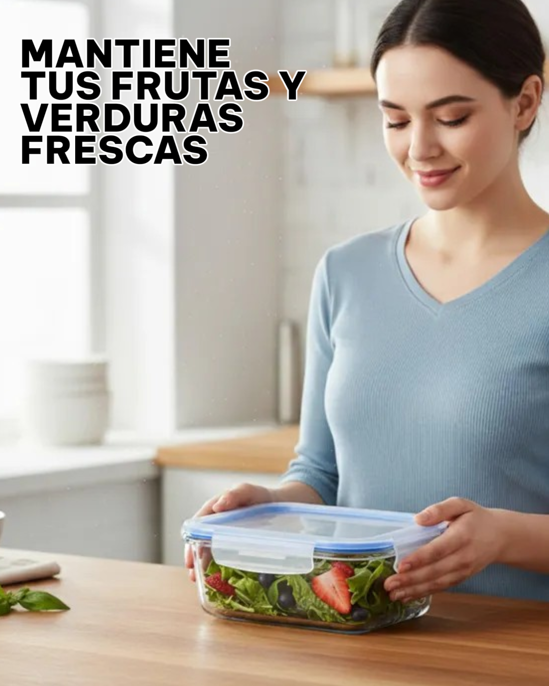 SET DE 3 TUPPER RECTANGULARES DE PLASTICO, CON TAPAS HERMETICAS/LONCHERA