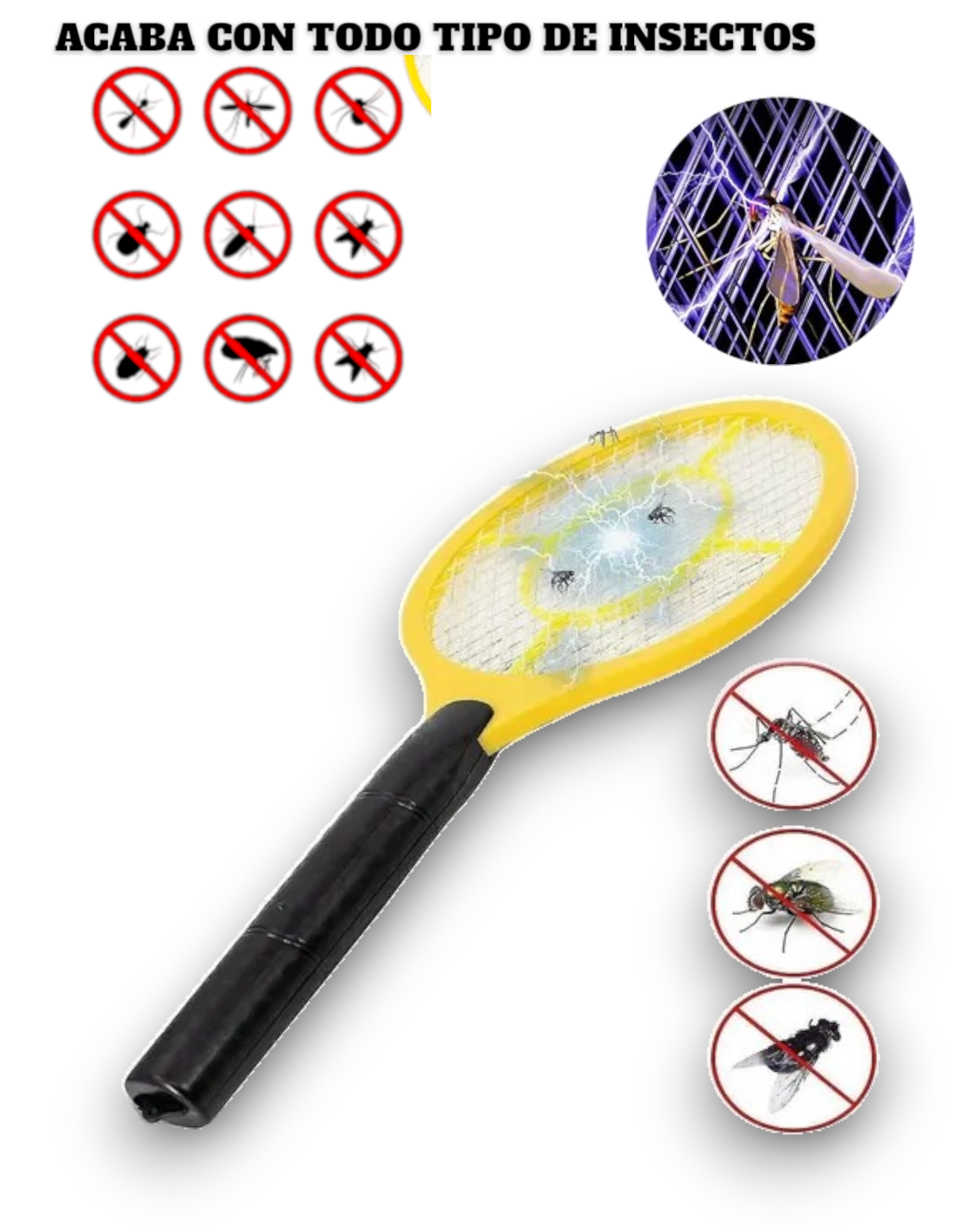 RAQUETA MATA MOSQUITO RECARGABLE GECKO  LTD-026 Imagen secundaria del producto