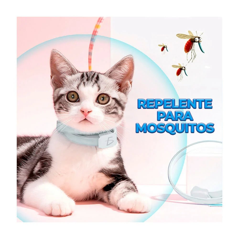 1pza Collar ajustable repelente ele - gate anti pulgas, garrapatas y mosquitos para gatos - mas.24.gatos - Mishop Mexico
