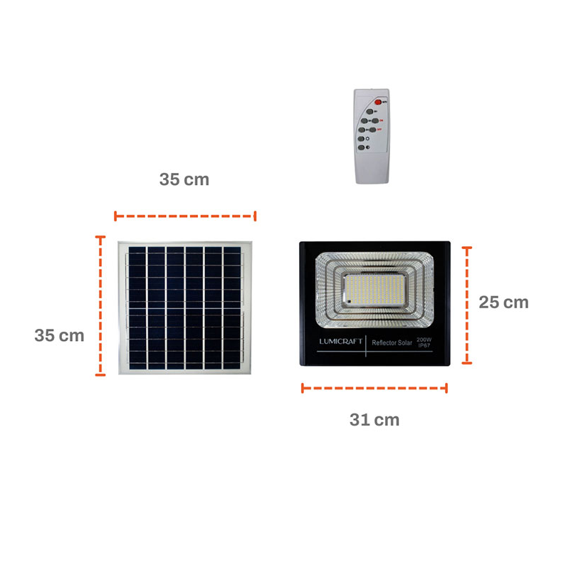 Caja 12pz Reflector Led con Panel Solar SJB200W Imagen secundaria del producto