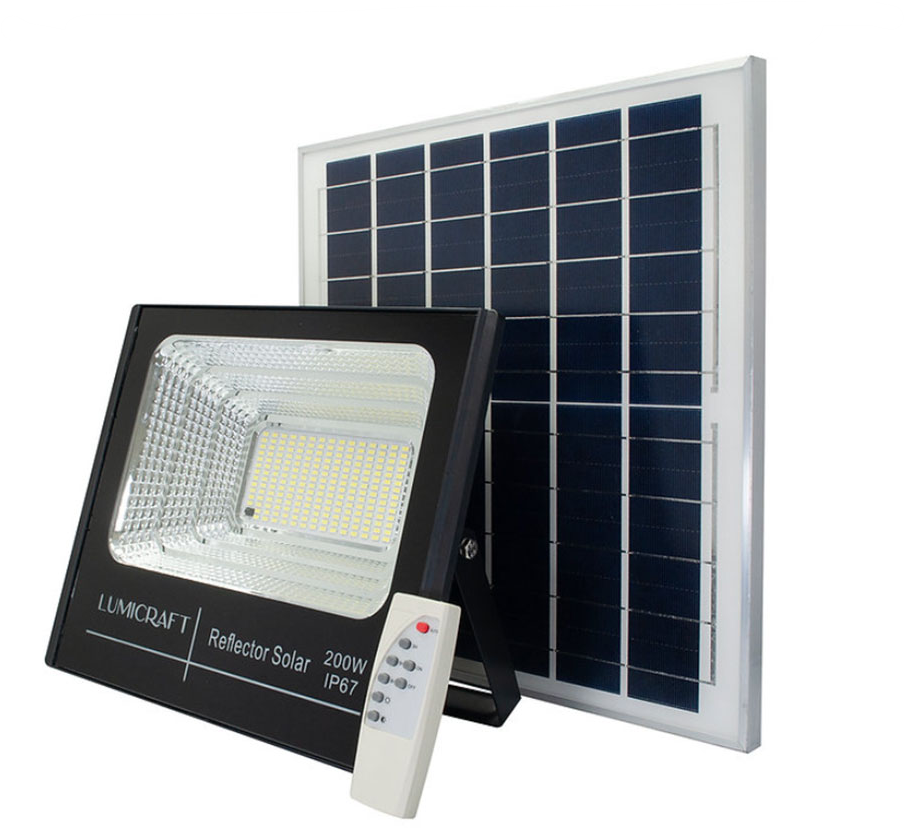 Caja 12pz Reflector Led con Panel Solar SJB200W Imagen principal del producto