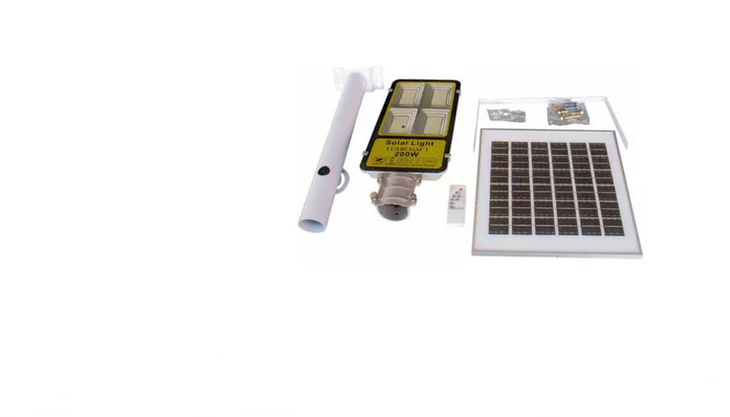 Caja Lampara Suburbana Panel Solar SJD200W 6pz