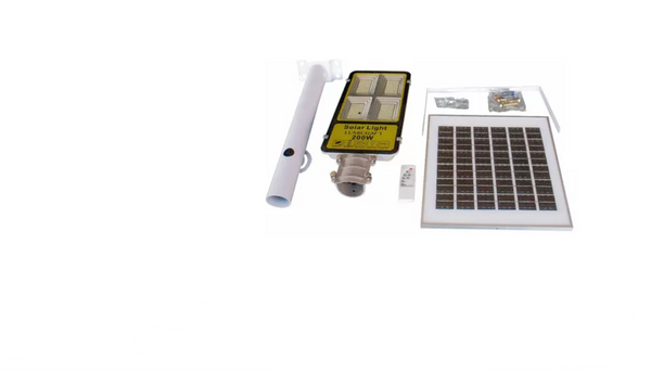Caja Lampara Suburbana Panel Solar SJD200W 6pz