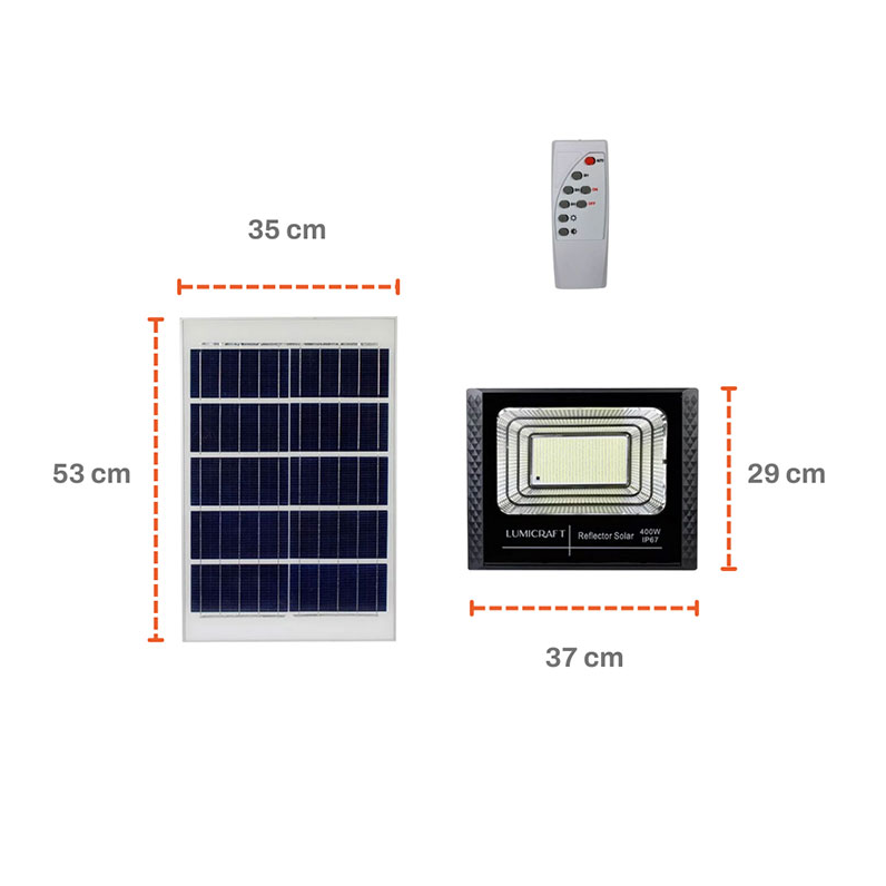 Caja 10pz Reflector Led Con Panel Solar SJB300W Imagen secundaria del producto