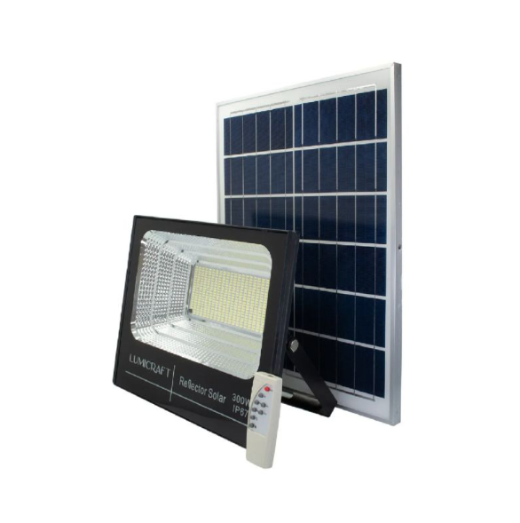 Caja Reflector Led Con Panel Solar SJB300W 10pz