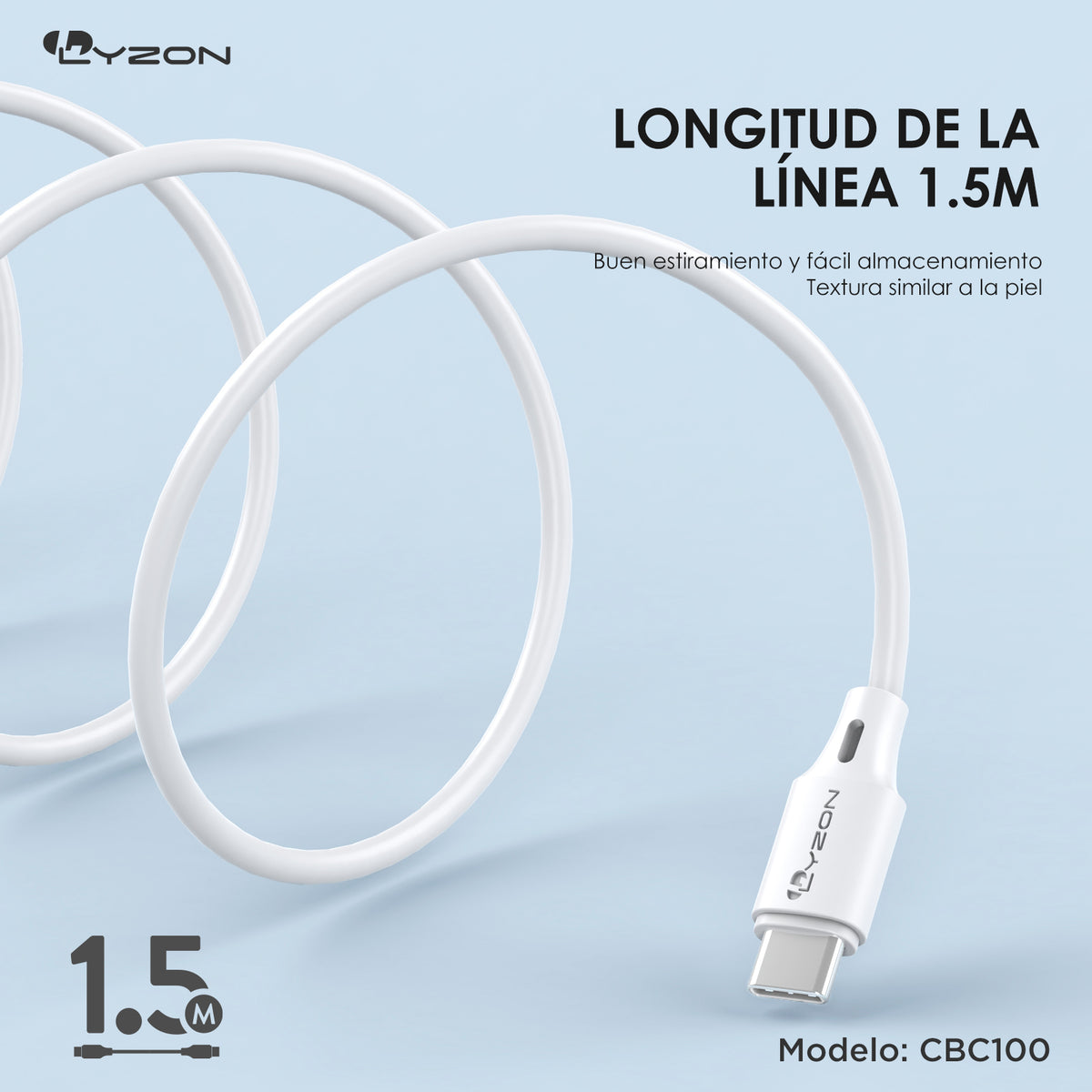 CDMX-Cable Tipo C A Tipo C cargador rápido CBC100 PARA IPHONE 15