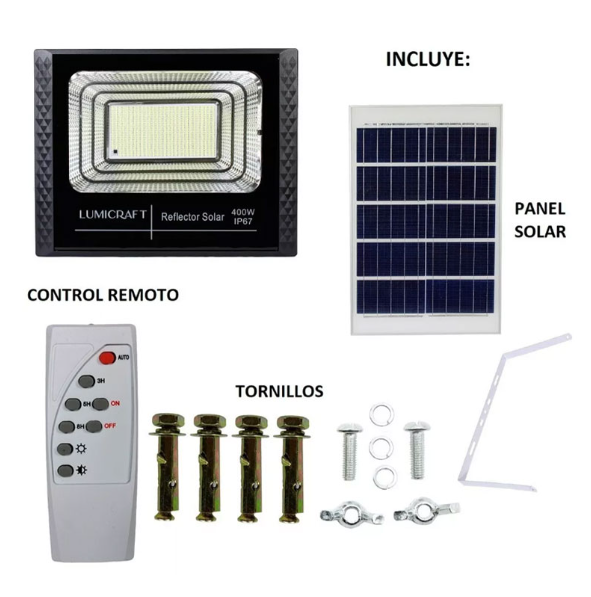 Caja 8pz Reflector Led Con Panel Solar SJB400W Imagen secundaria del producto