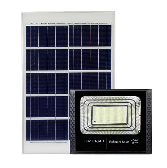 Caja 8pz Reflector Led Con Panel Solar SJB400W