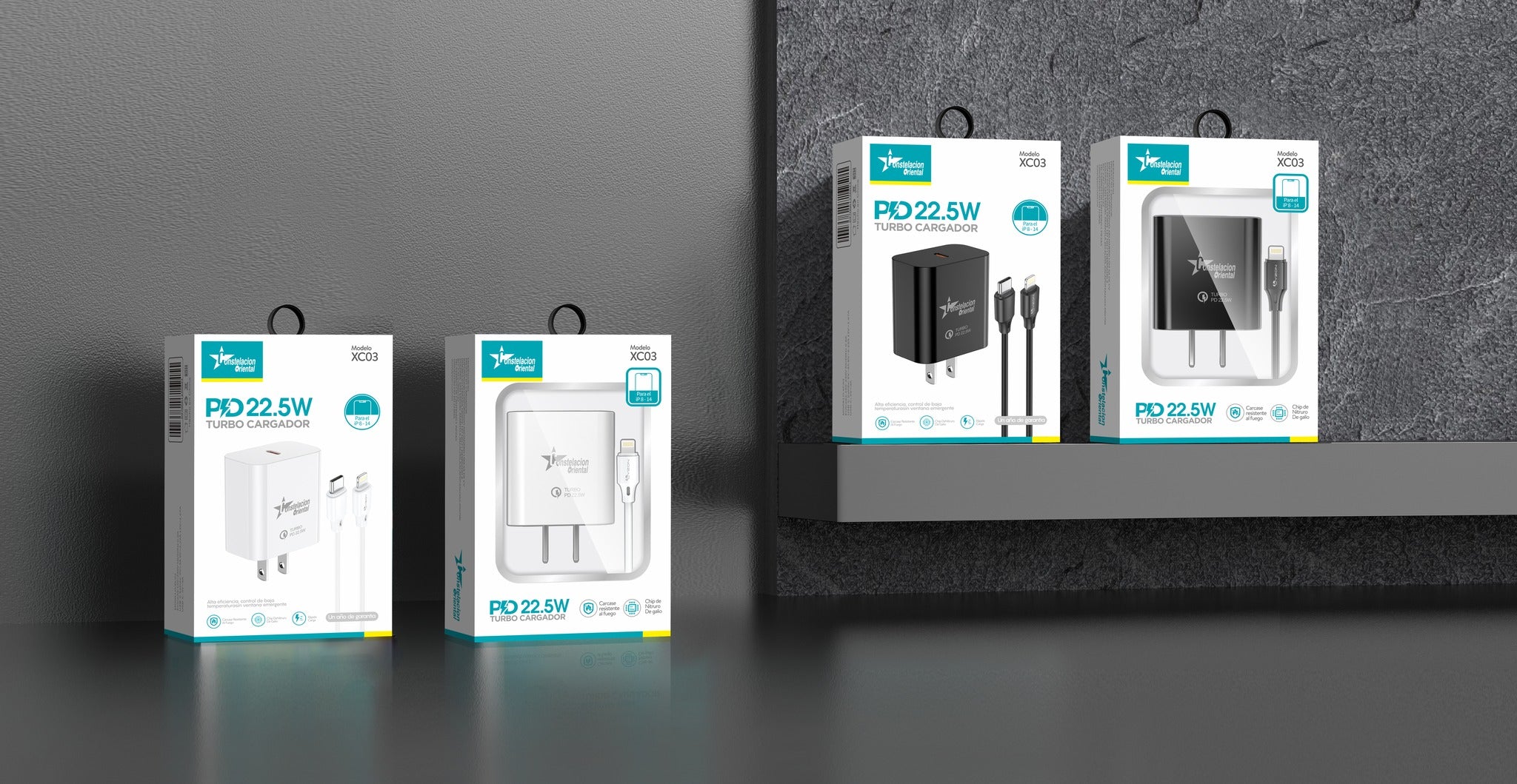 COMBO CARGADOR USB-C PARA IPHONE CONSTELACION ORIENTAL XC03IP Imagen principal del producto