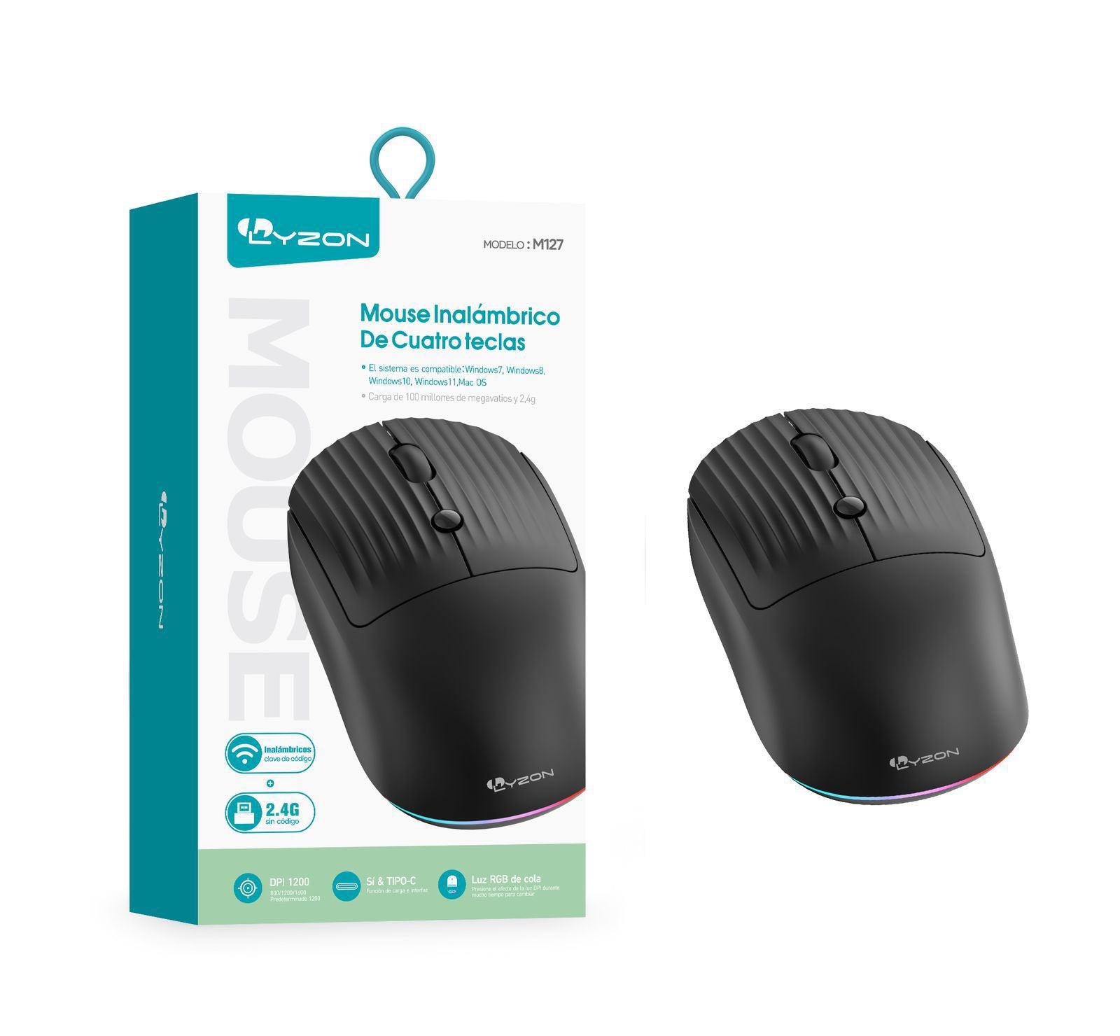 MOUSE INALAMBRICO LED LYZON M127 Imagen principal del producto