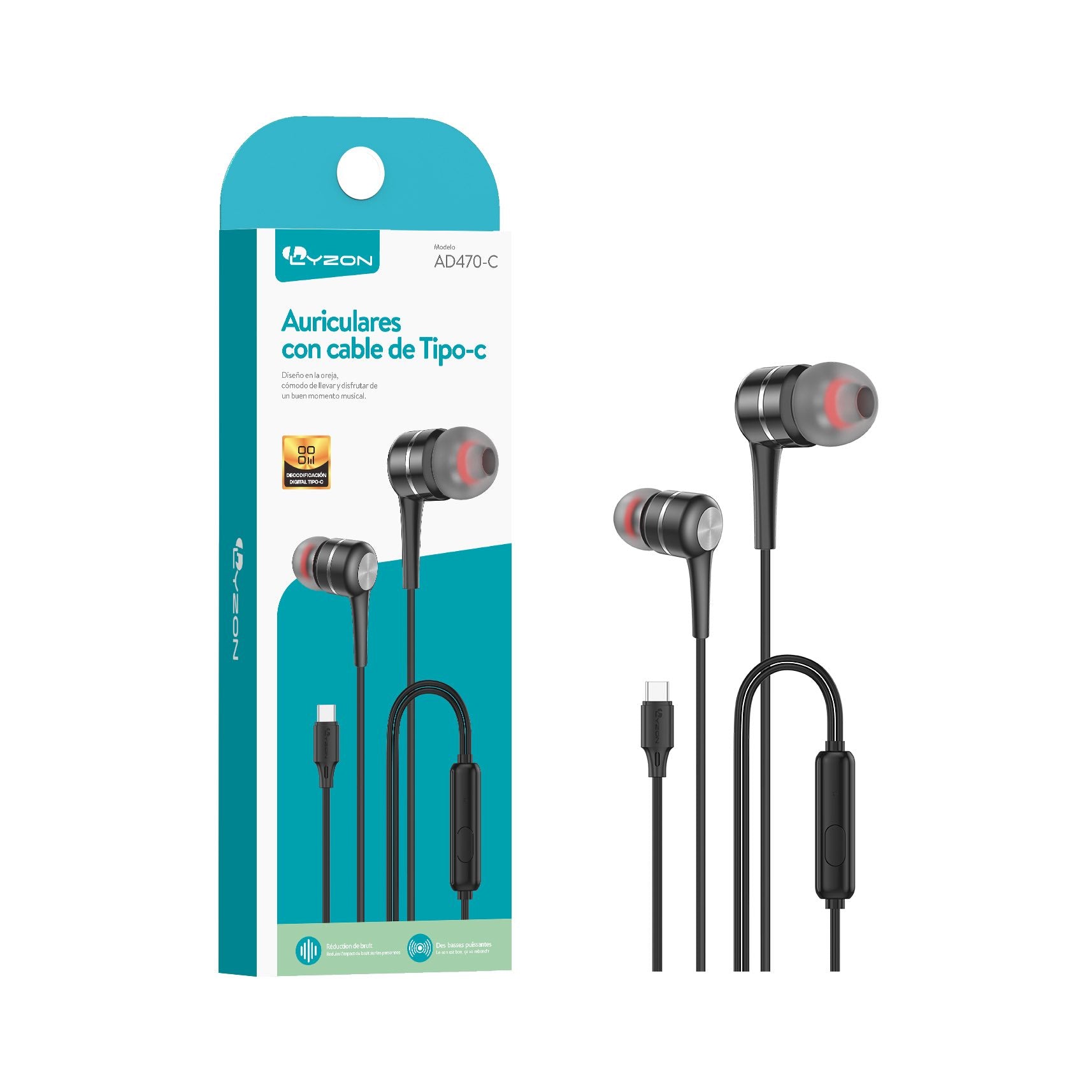 Audifono Tipo c Manos libre LYZON AD470-C Imagen principal del producto