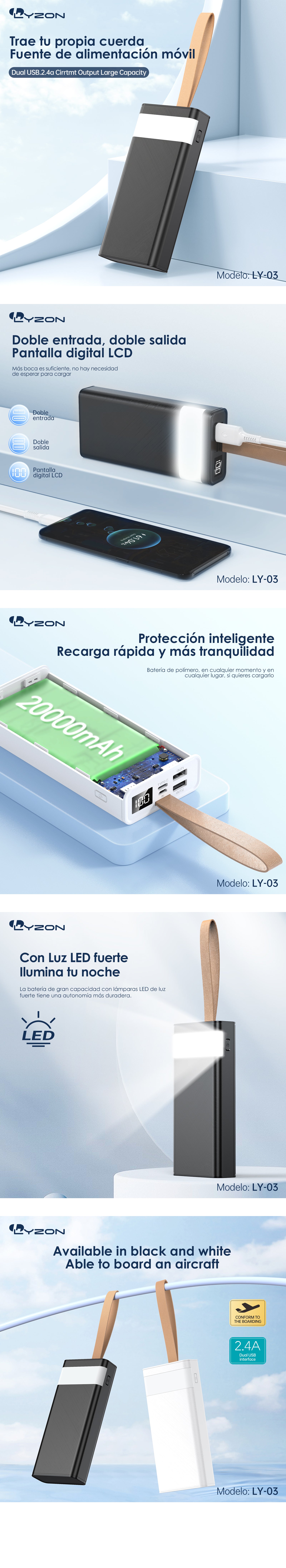 Batería Portátil PowerBank LY-03