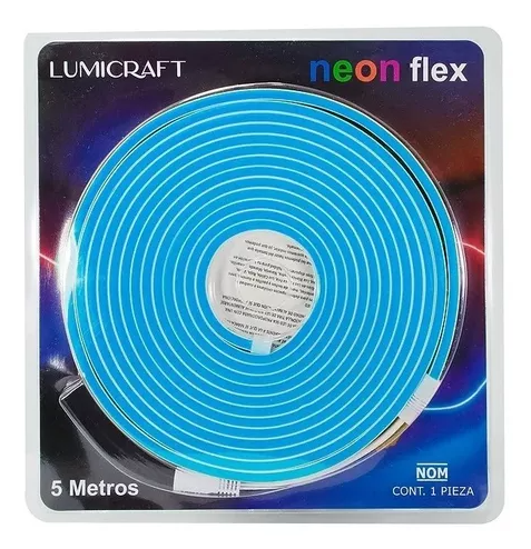 Caja 20pz Tira Led Neon Color Azul Cielo 2835IB12V Imagen secundaria del producto