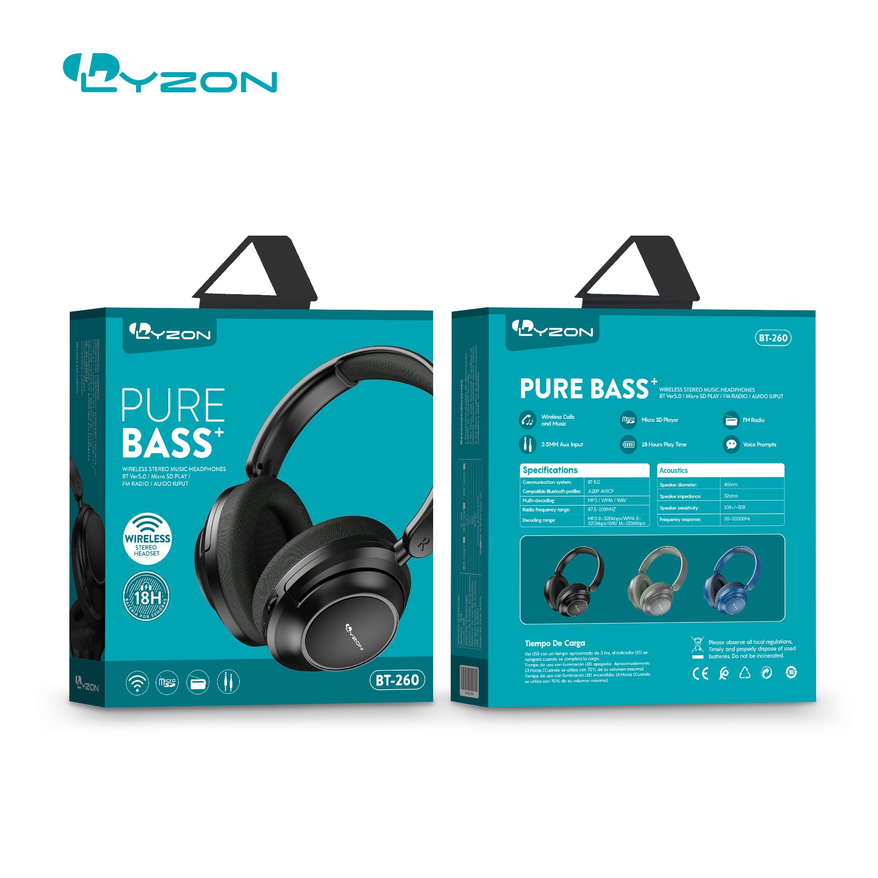 CDMX-Audífono De Diadema Bluetooth BT-260 Imagen secundaria del producto