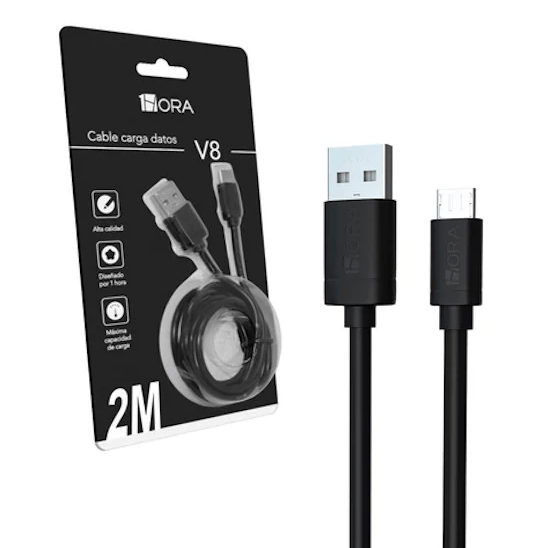 1HORA Cable V8 2.1A 2 metros CAB178 Imagen principal del producto
