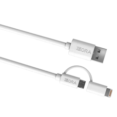1HORA Cable USB A Tipo V8 y Lighting Para Carga 2.1a 1m CAB209