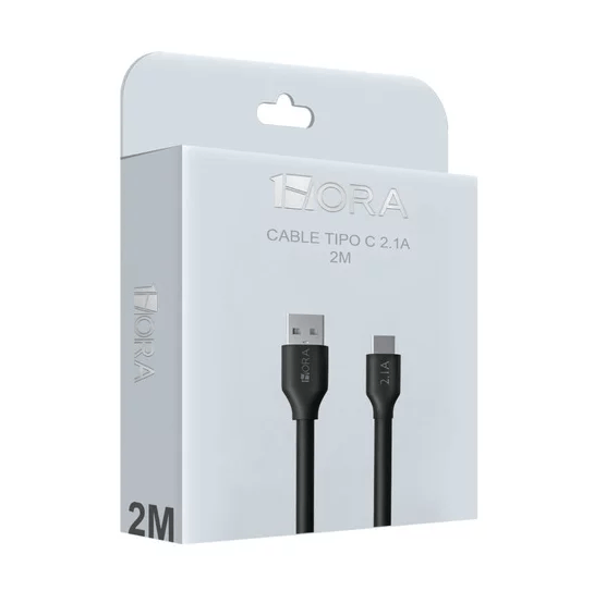 1HORA Cable Con Entrada Tipo C De 2 Metros Para Carga 2.1A CAB243 Imagen principal del producto