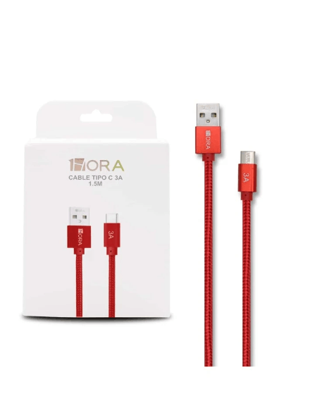 1HORA Cable de carga , USB-TIPOC, 1HORA ,1metro, 3A, CAB263