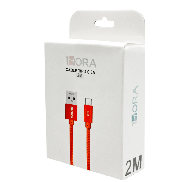 1HORA Cable Tipo USB-C De 2metros Carga de 3A CAB264 Imagen principal del producto