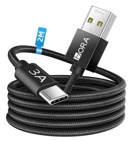 1HORA Cable Tipo USB-C De 2metros Carga de 3A CAB264 Imagen secundaria del producto