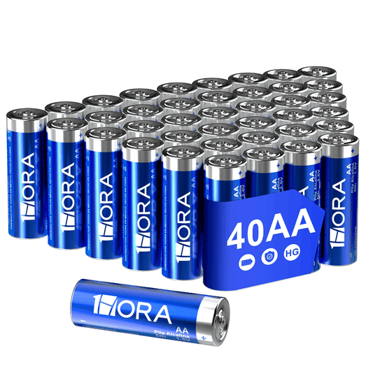 1HORA Paquete De 40 Pilas Baterías Alcalinas AA GAR132