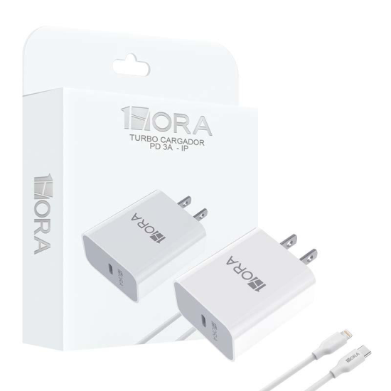1HORA Cargador Tipo C 20w 3A Y Cable IP GAR155 Imagen principal del producto