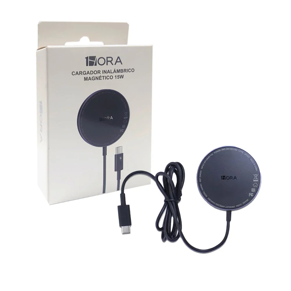 Cargador inalámbrico magnético 1 hora de 15w y entrada usb-c - GAR281