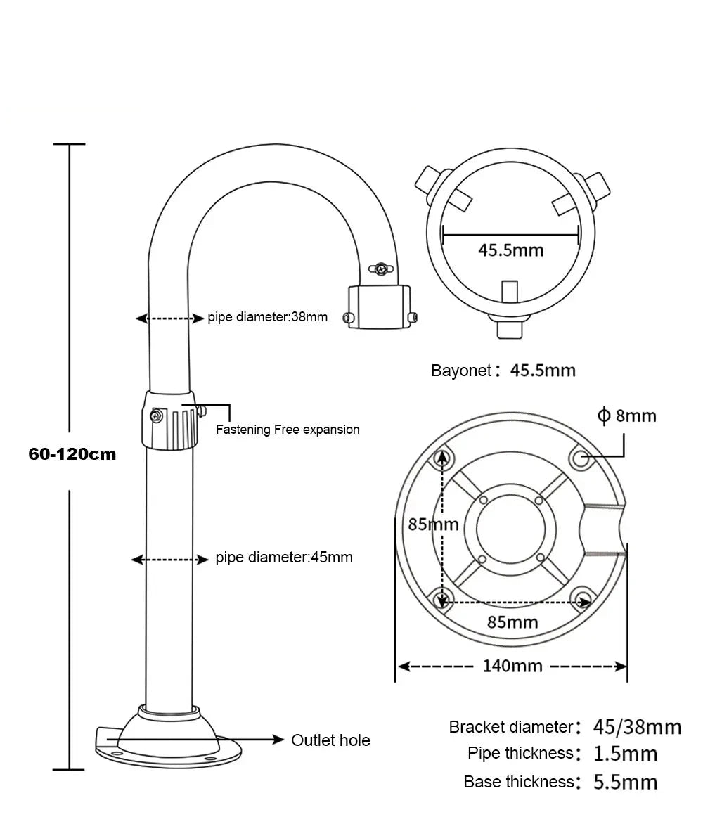 Soporte de camara de vigilancia SDBT-60120-UD